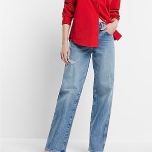 Red Cotten Blend Boyfriend Shirt